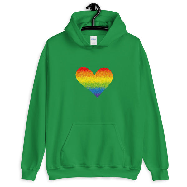 Rainbow Pride Heart Unisex Hooded Sweatshirt (More Colors)