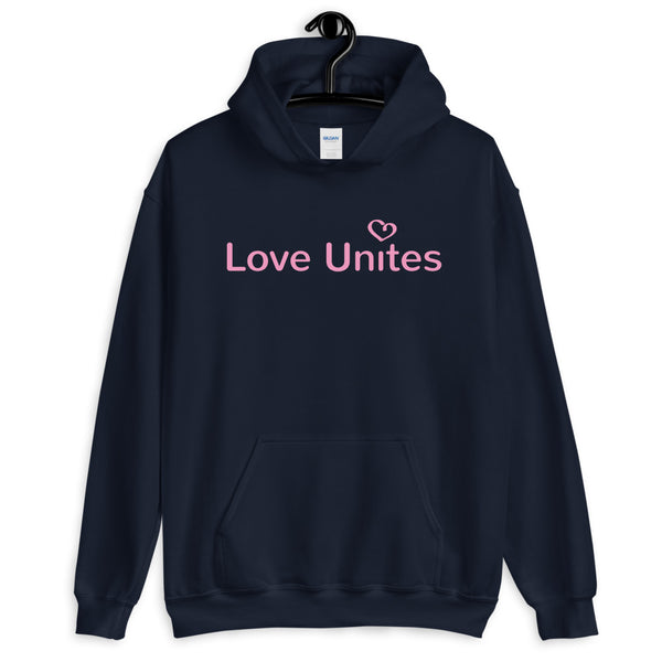 Love Unites Heart Unisex Hooded Sweatshirt (Pink/More Colors)
