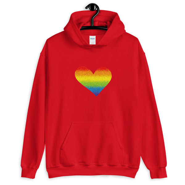 Rainbow Pride Heart Unisex Hooded Sweatshirt (More Colors)