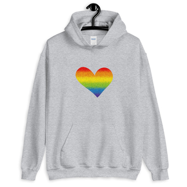 Rainbow Pride Heart Unisex Hooded Sweatshirt (More Colors)