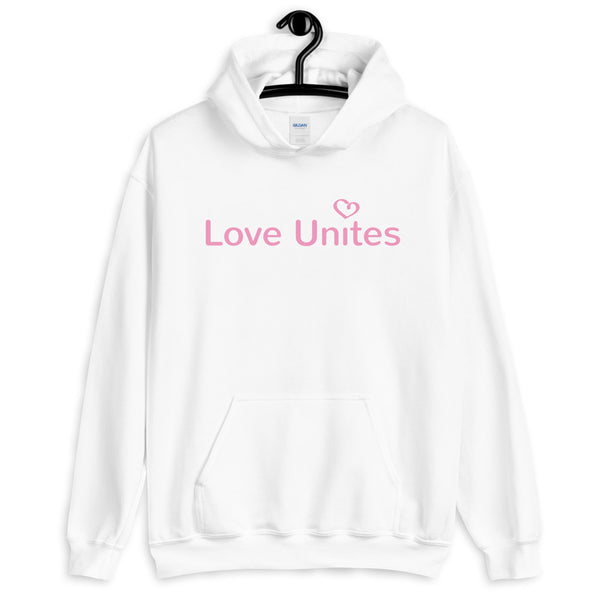 Love Unites Heart Unisex Hooded Sweatshirt (Pink/More Colors)