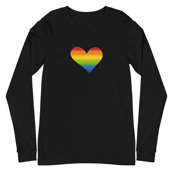 Rainbow Pride Heart Unisex Long Sleeve Tee (More Colors)