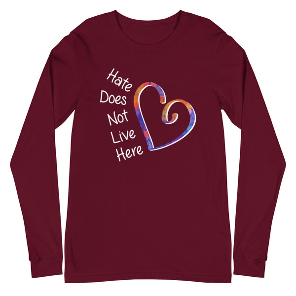 Hate Does Not Live Here Heart Unisex Long Sleeve Tee (More Colors)