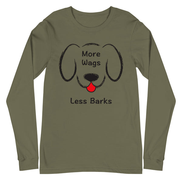 More Wags Less Barks Unisex Long Sleeve Tee (More Colors)