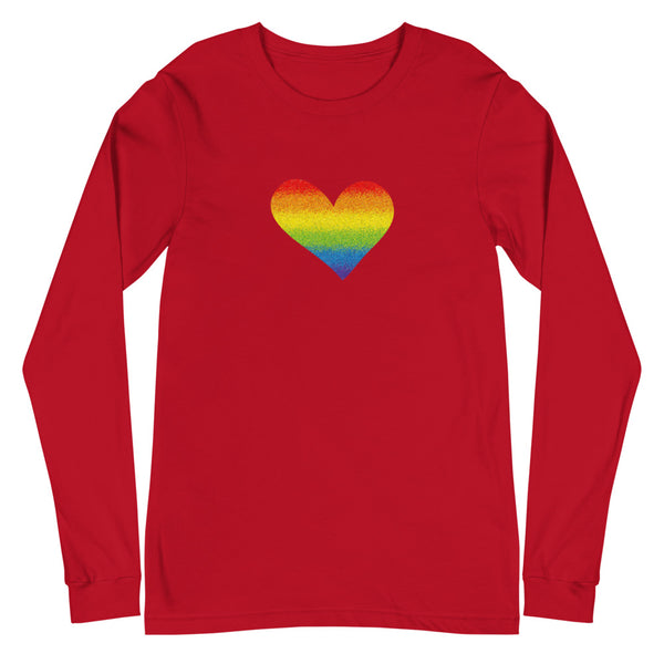 Rainbow Pride Heart Unisex Long Sleeve Tee (More Colors)