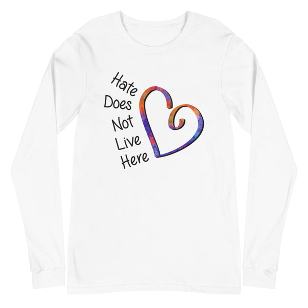 Hate Does Not Live Here Heart Unisex Long Sleeve Tee (More Colors)