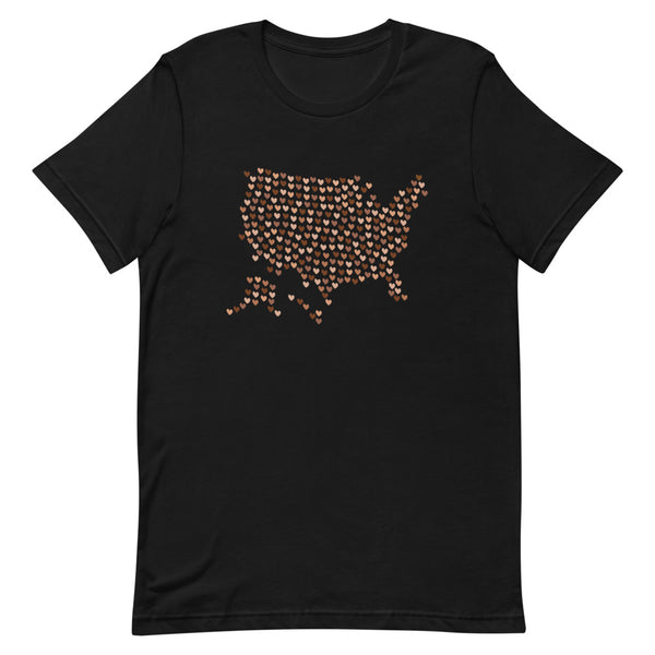 USA Skin Tone Heart Premium Unisex Tee (More Colors)