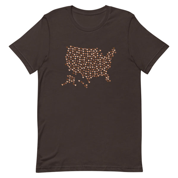 USA Skin Tone Heart Premium Unisex Tee (More Colors)