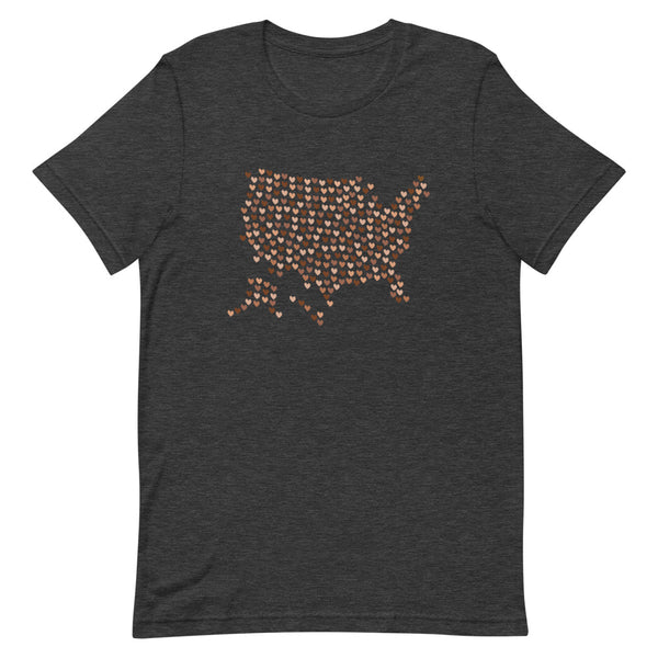 USA Skin Tone Heart Premium Unisex Tee (More Colors)