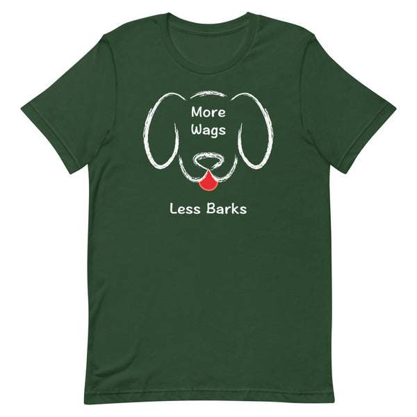 More Wags Less Barks Premium Unisex Tee (Dark/More Colors)