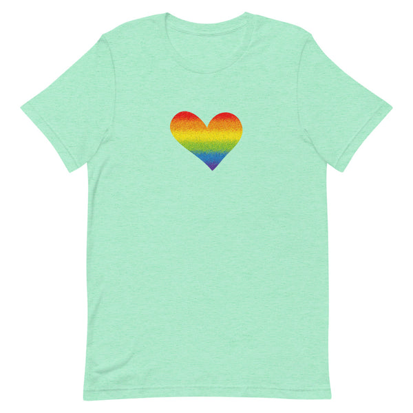 Rainbow Pride Heart Premium Unisex Tee (More Colors)