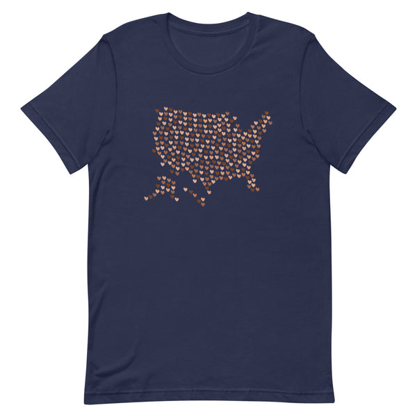 USA Skin Tone Heart Premium Unisex Tee (More Colors)
