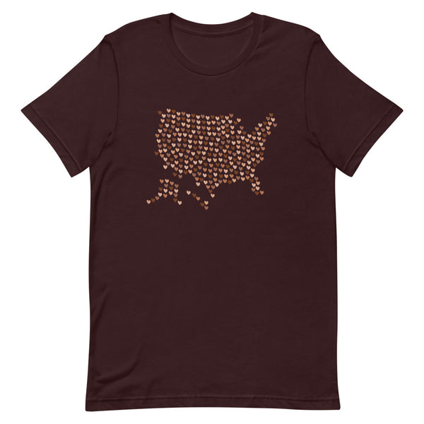 USA Skin Tone Heart Premium Unisex Tee (More Colors)