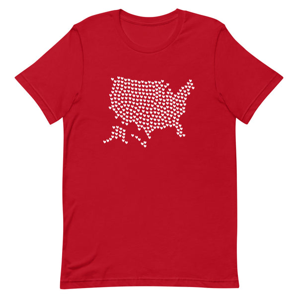 USA Hearts Premium Unisex Tee (More Colors)