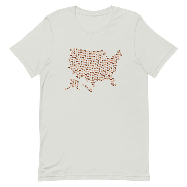 USA Skin Tone Heart Premium Unisex Tee (More Colors)