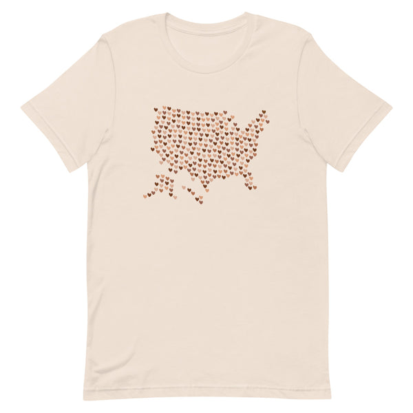 USA Skin Tone Heart Premium Unisex Tee (More Colors)