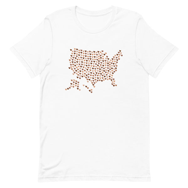 USA Skin Tone Heart Premium Unisex Tee (More Colors)