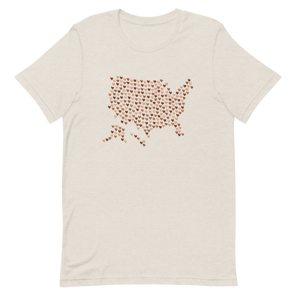 USA Skin Tone Heart Premium Unisex Tee (More Colors)