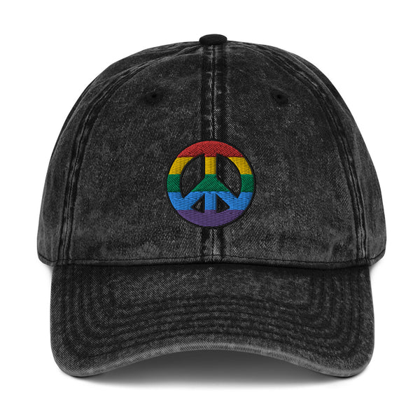 Peace Sign Vintage Cotton Cap (More Colors)
