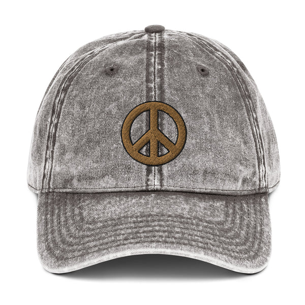 Peace Sign Vintage Cotton Cap (More Colors)
