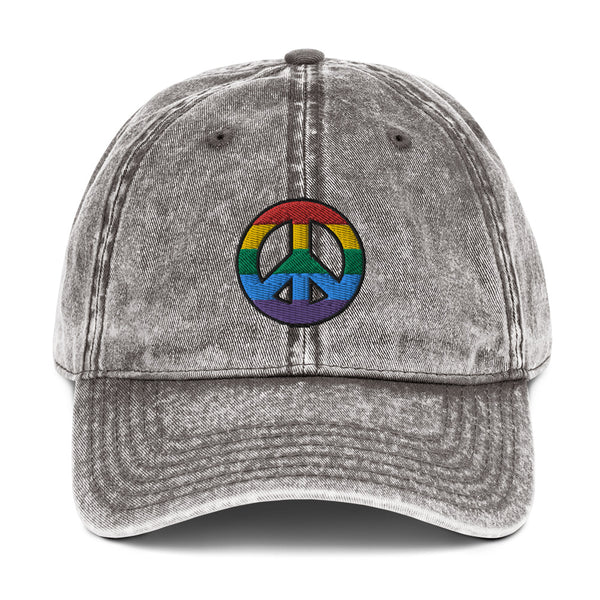 Peace Sign Vintage Cotton Cap (More Colors)