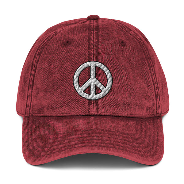 Peace Sign Vintage Cotton Cap (More Colors)