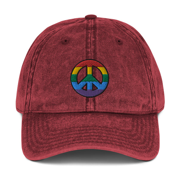 Peace Sign Vintage Cotton Cap (More Colors)