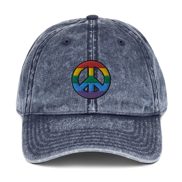 Peace Sign Vintage Cotton Cap (More Colors)