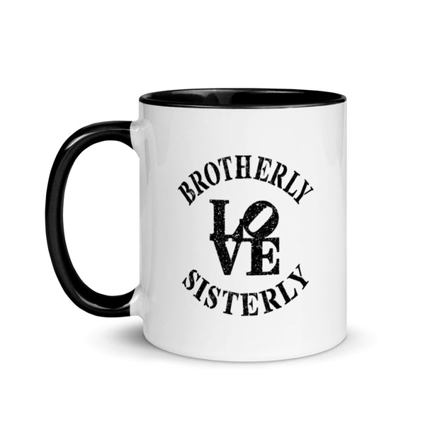 Brotherly Love Sisterly Love Mug with Color Accents (More Colors)