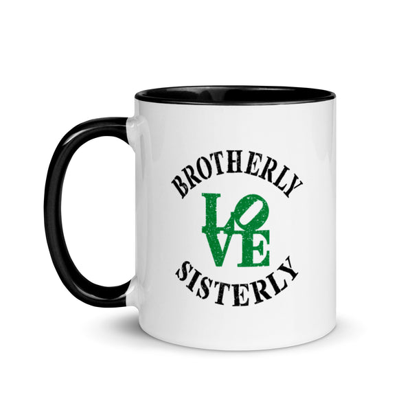 Brotherly Love Sisterly Love Mug with Color Accents (More Colors)