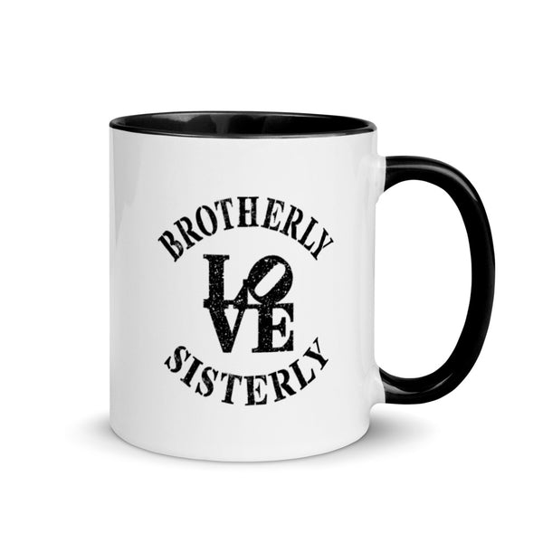 Brotherly Love Sisterly Love Mug with Color Accents (More Colors)