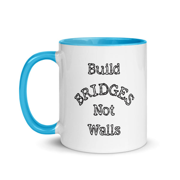 Build Bridges Not Walls Mug with Color Accents (More Colors)