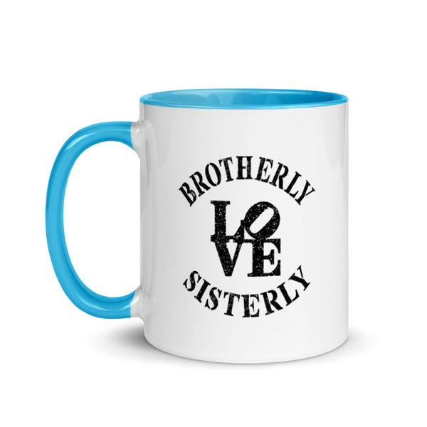 Brotherly Love Sisterly Love Mug with Color Accents (More Colors)