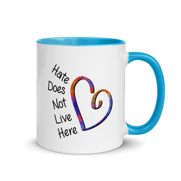 Hate Does Not Live Here Mug with Color Accents (More Colors)