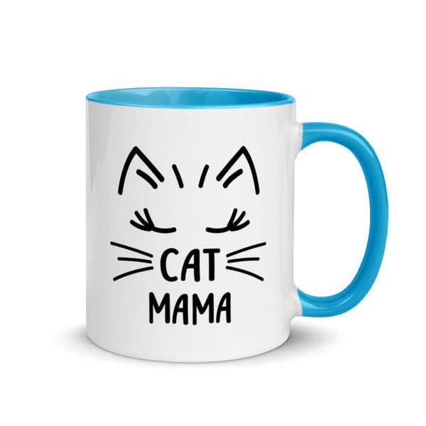 Cat Mama Mug with Color Accents (More Colors)