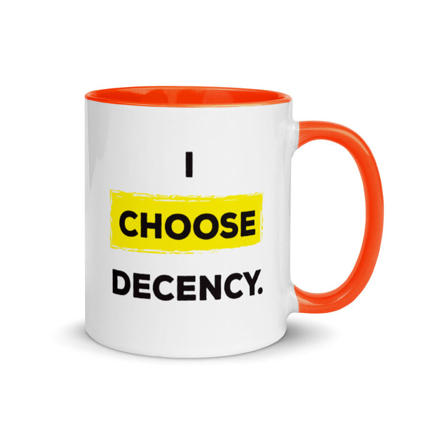 I Choose Decency Mug with Color Accents (More Colors)