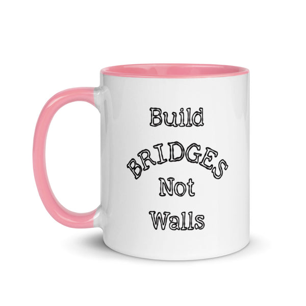Build Bridges Not Walls Mug with Color Accents (More Colors)
