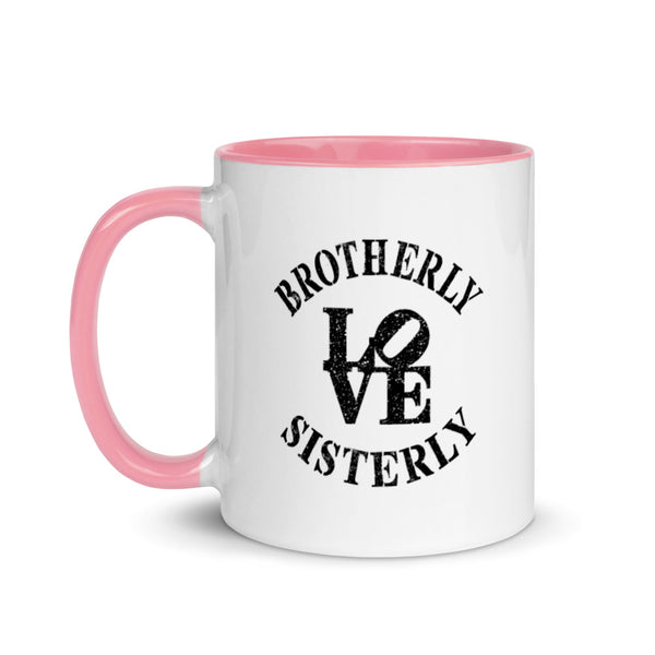 Brotherly Love Sisterly Love Mug with Color Accents (More Colors)