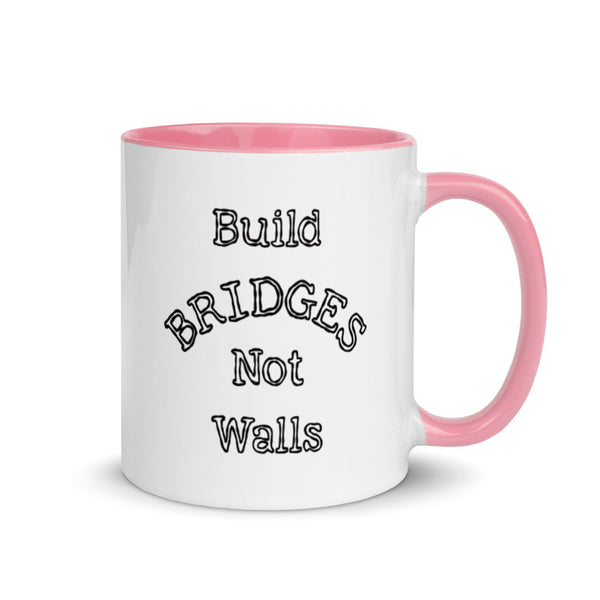 Build Bridges Not Walls Mug with Color Accents (More Colors)