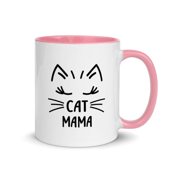 Cat Mama Mug with Color Accents (More Colors)