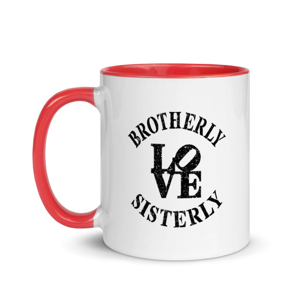 Brotherly Love Sisterly Love Mug with Color Accents (More Colors)