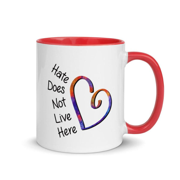 Hate Does Not Live Here Mug with Color Accents (More Colors)