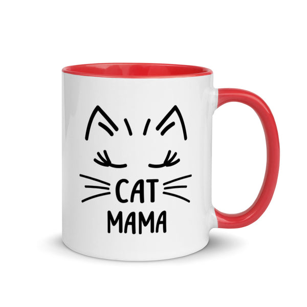 Cat Mama Mug with Color Accents (More Colors)