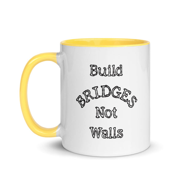 Build Bridges Not Walls Mug with Color Accents (More Colors)