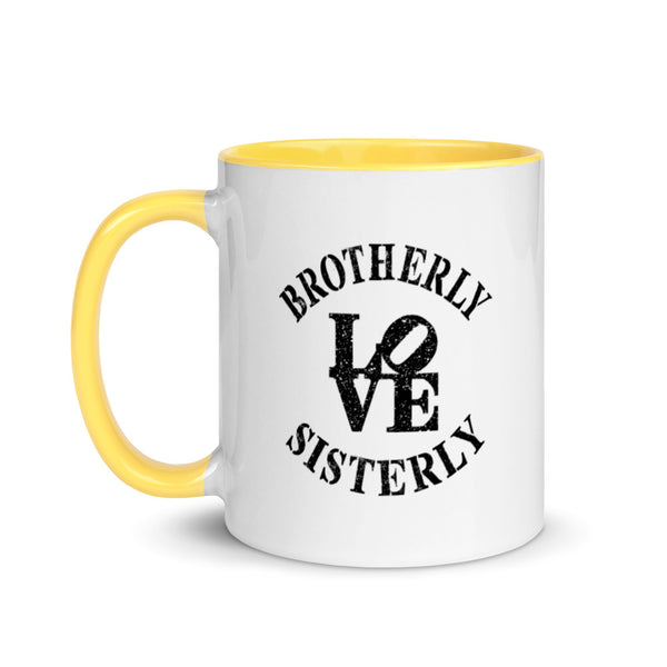 Brotherly Love Sisterly Love Mug with Color Accents (More Colors)