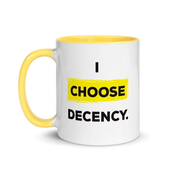 I Choose Decency Mug with Color Accents (More Colors)