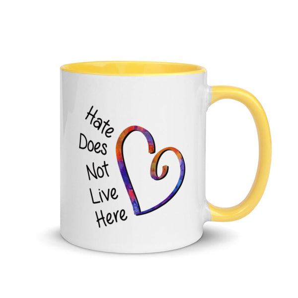 Hate Does Not Live Here Mug with Color Accents (More Colors)