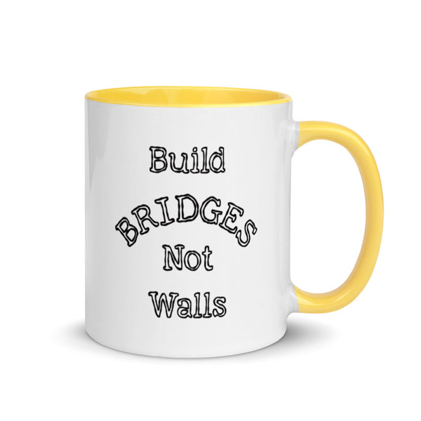 Build Bridges Not Walls Mug with Color Accents (More Colors)