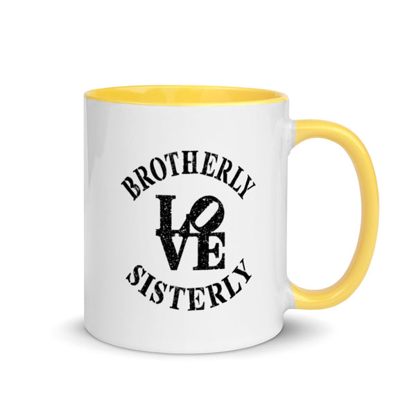 Brotherly Love Sisterly Love Mug with Color Accents (More Colors)