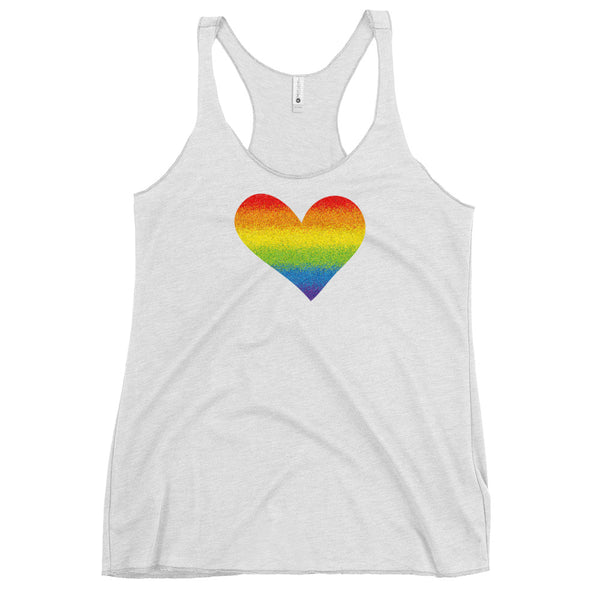 Rainbow Pride Heart Women's Racerback Tank (More Colors)